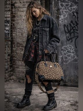 Diane Von Furstenberg Madagascar Collection Leopard weekender travel bag